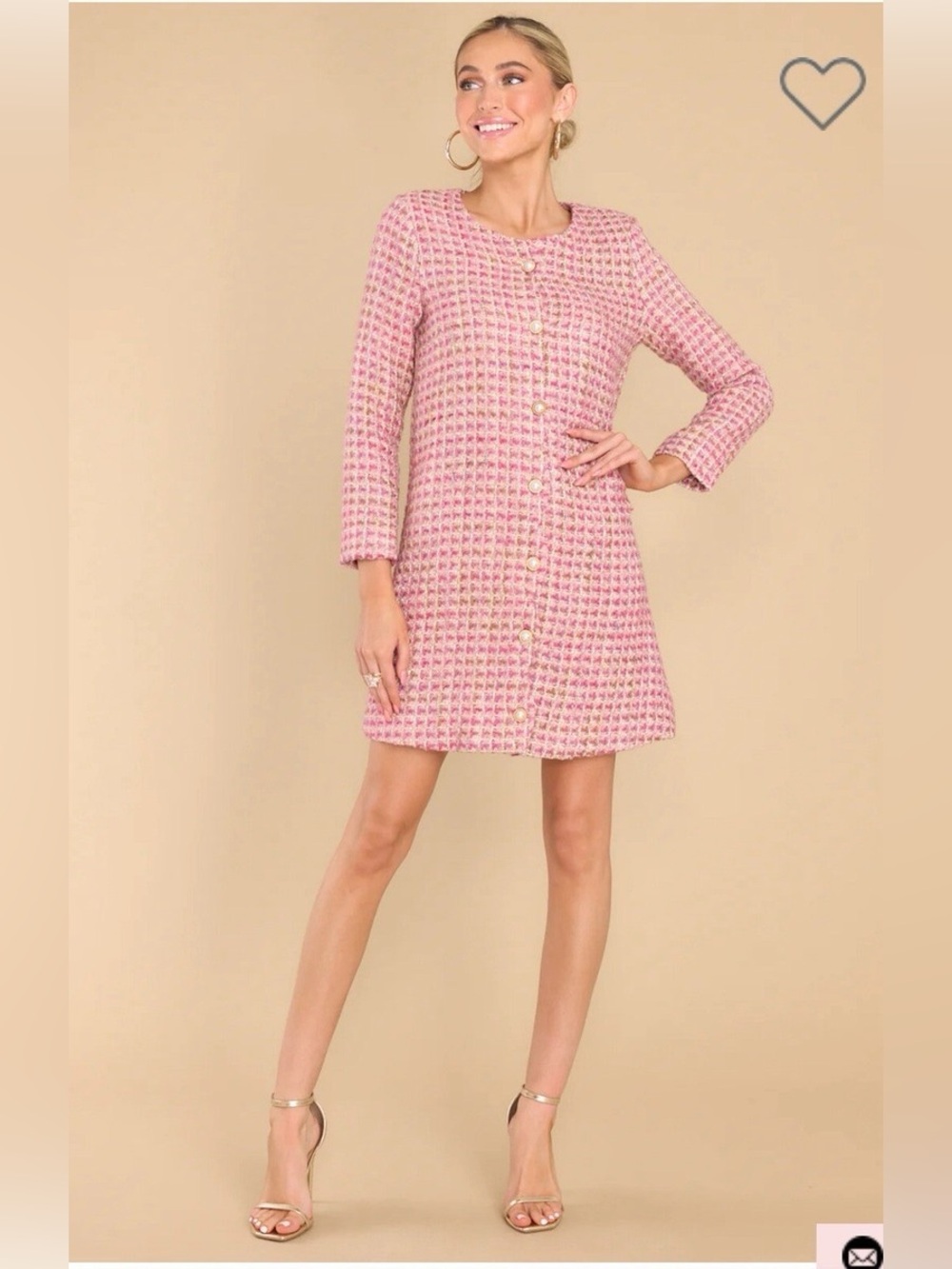 Aura the label pink tweed women’s dress size small
